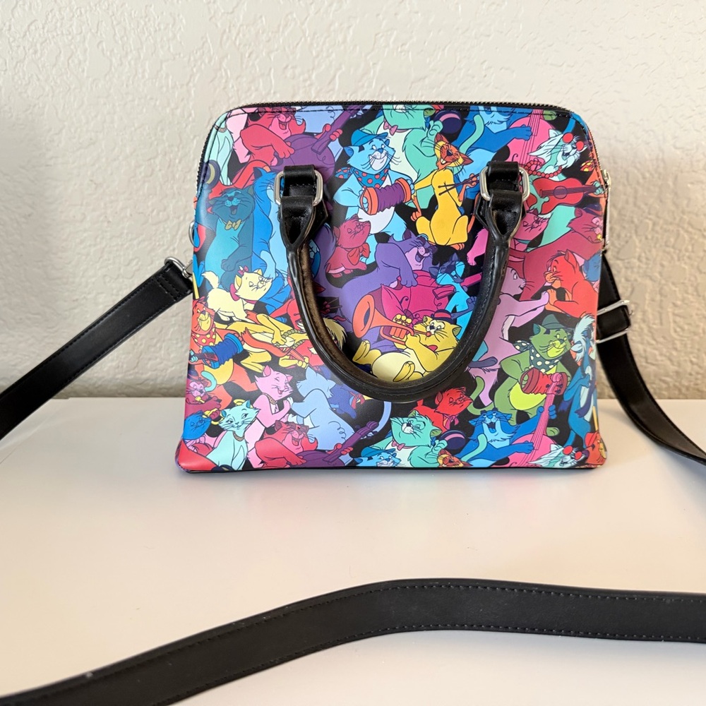 Disney Loungefly Aristocats Multicolor Satchel Crossbody Purse 50th Anniversary